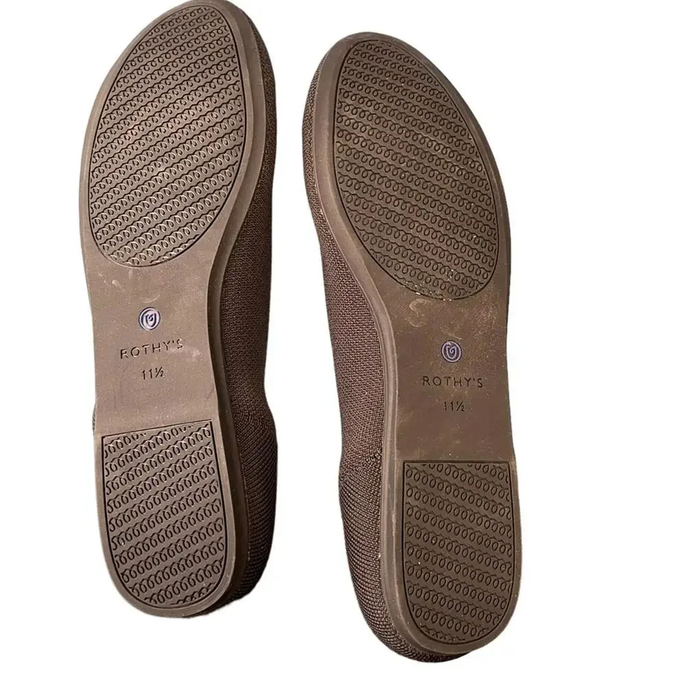 Rothy's The Point black slip on flats, washable, made from plastic bottles 11.5‎